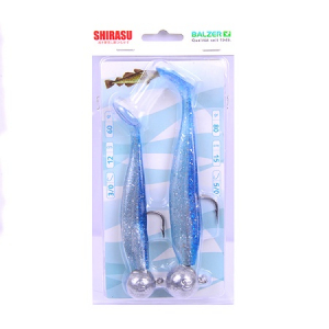 Джиг головка оснащенная Balzer Shirasu (Синий Glitter)