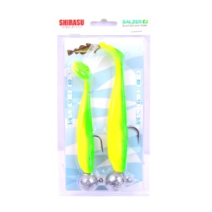 Джиг головка оснащенная Balzer Shirasu (Зеленый Желтый)